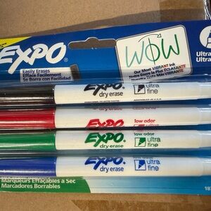 EXPO Dry Erase Marker Set - Black, Red, Green, Blue ultra fine